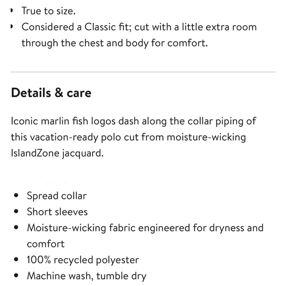 Tommy Bahama Palm Coast Palmera IslandZone® Recycled Poly Polo Men’s Small - Picture 9 of 10